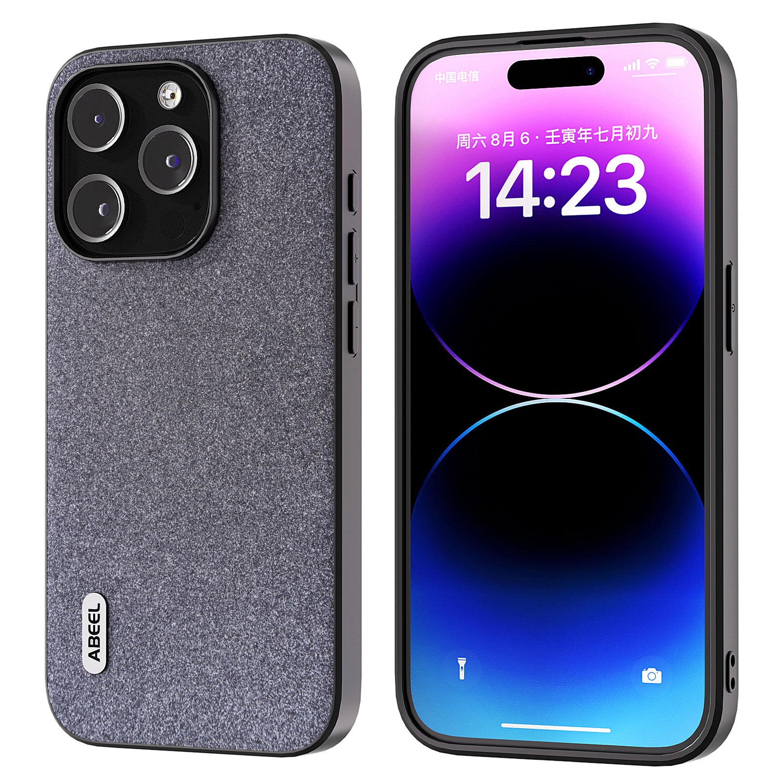 Pouzdro na telefon ABEEL pro iPhone 15 Pro Max Glitter odolné proti pádu, zadní kryt TPU s PU kůží Pouzdro na telefon ABEEL pro iPhone 15 Pro Max Glitter odolné proti pádu, zadní kryt TPU s PU kůží